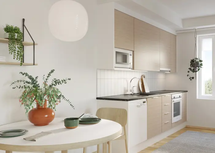 Luonnoskuva Asunto Oy Oulun Satakielen keittiöstä