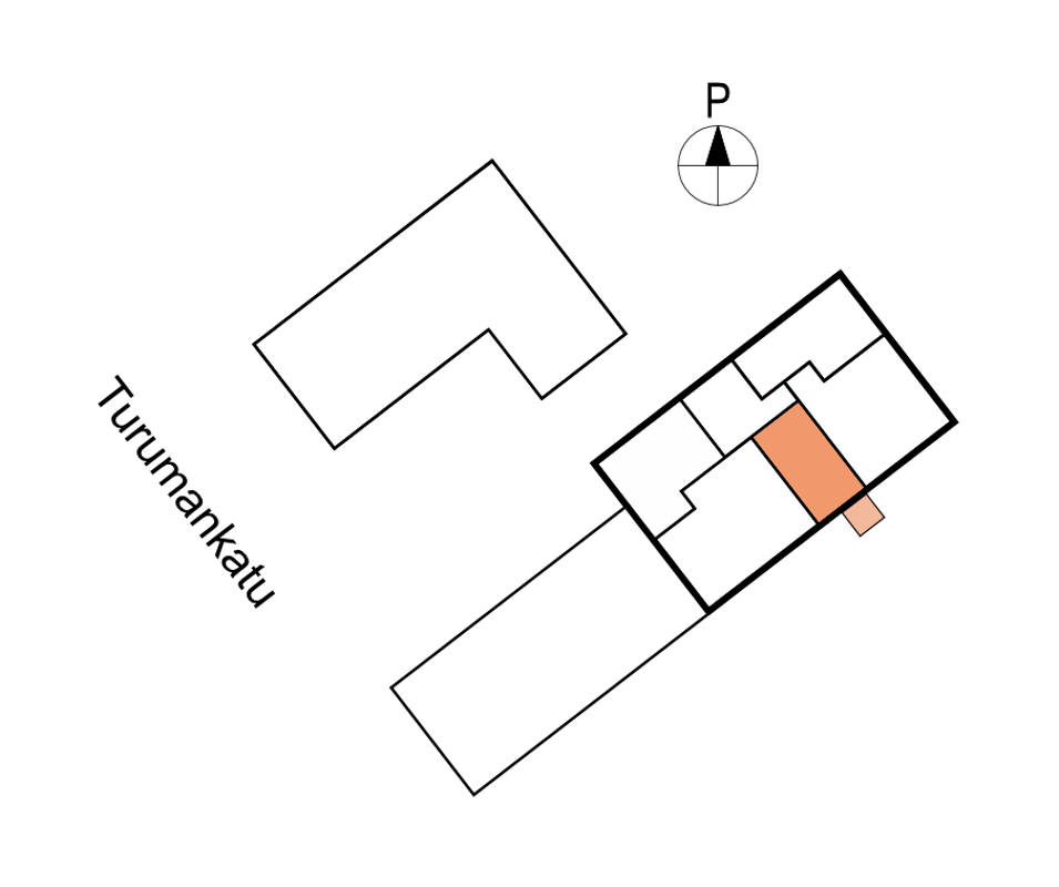 Kruunuvuorenrannan Kajon asunnon D36 sijainti kerroksessa