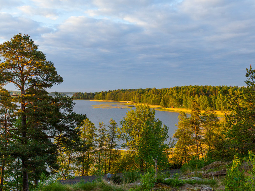 Maisemakuva kalliolta merelle päin Kirkkonummen Sarvvikista 