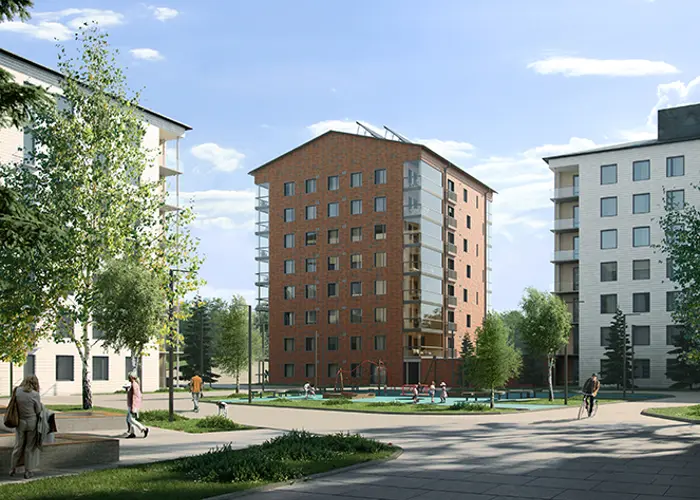 Hartelan Asunto Oy Oulun Satakielen luonnoskuva julkisivusta