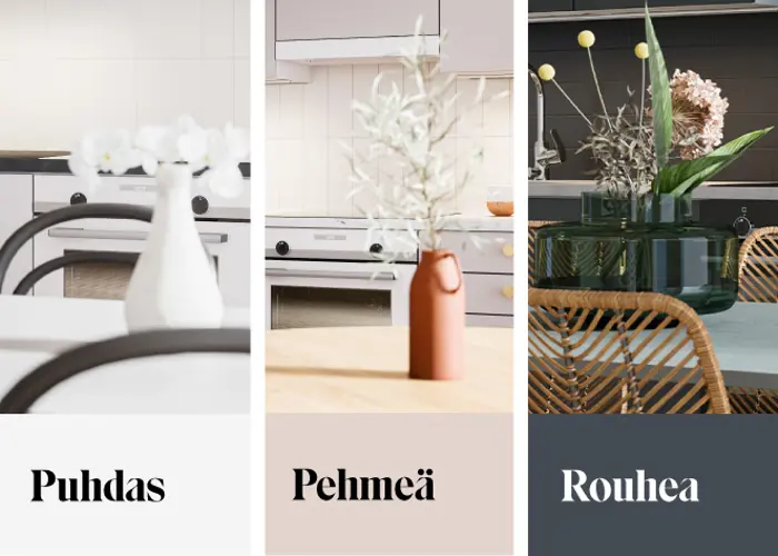 Hartelan sisustustyylit, puhdas, pehmeä ja rouhea