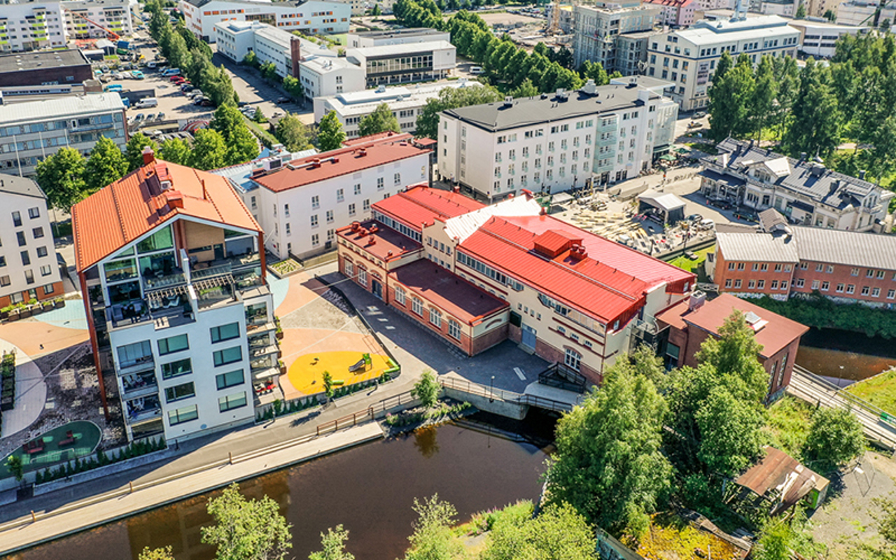 Åströmin palvelutalo ilmasta kuvattuna